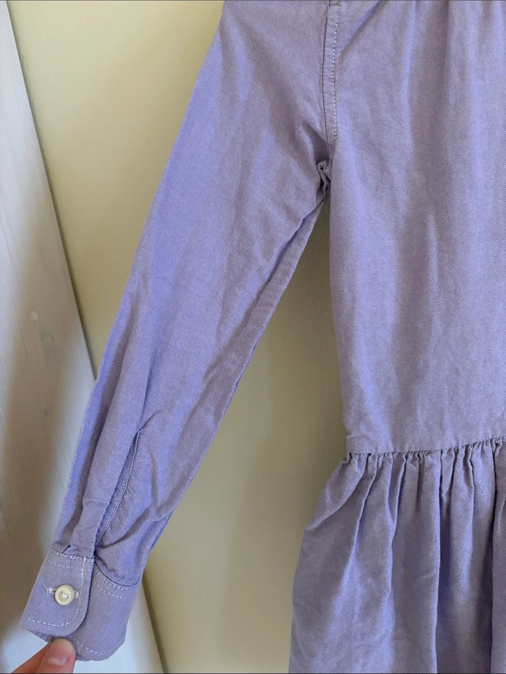 Ralph Lauren Girls Lavender Oxford Pintuck Preppy Dress (MISSING BUTTON & BELT)